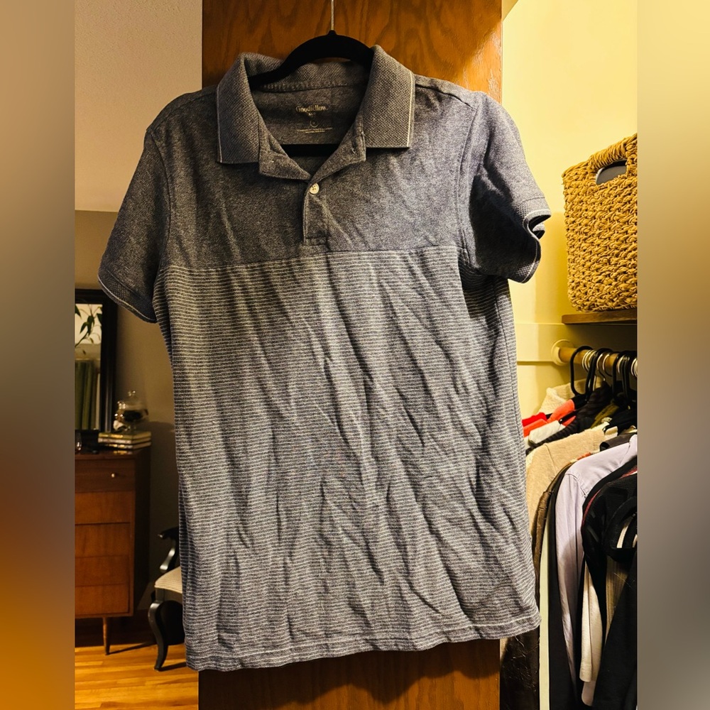 Goodfellow & Co Gray Striped Polo Shirt